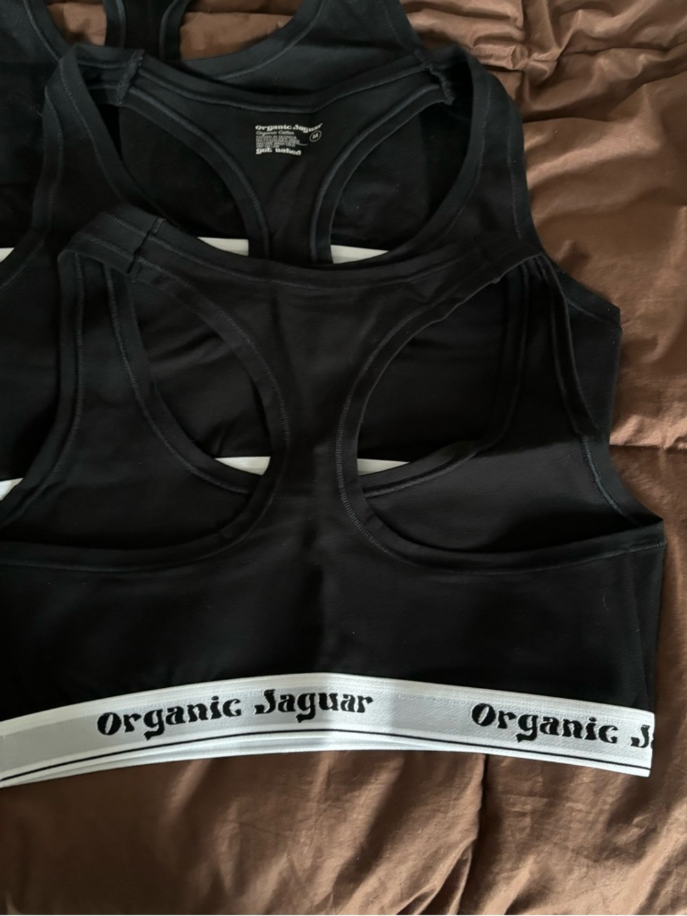 **BRAND New**Organic Jaguar 3PK Bra-Size M-100% Organic Cotton-made In Usa Black - Picture 5 of 5